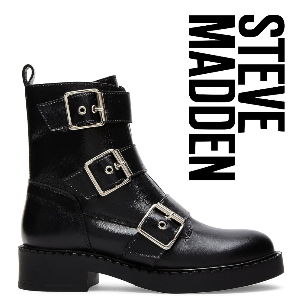 Steve Madden - Aaron Black Leather - Size 8 M